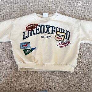 Zara Cream Kids Sweatshirt with Patches